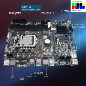 Placa base B75 LGA1155, 8 x PCIE a USB, compatible con 2 x DDR3 B75 - Product Image 4