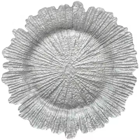 Assiettes de présentation de luxe en verre doré motif récif pour mariages – Vaisselle de mariage en gros