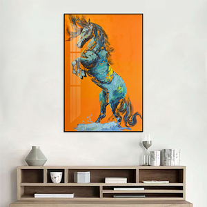 Un caballo pintado de pie sobre dos patas hermoso arte de pared de animales para el hogar imagen impresa en lienzo póster para Decoración - Product Image 4