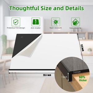 <span class=keywords><strong>Planche</strong></span> à découper en acrylique <span class=keywords><strong>noir</strong></span> clair avec antidérapant pour comptoir de cuisine lèvres planches à découper transparentes outils pour fruits et légumes - Product Image 6
