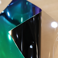 Feuille de vinyle adhésif métallique arc-en-ciel pour artisanat, facile à décoller, auto-adhésif pour signalisation temporaire et affichage en vitrine