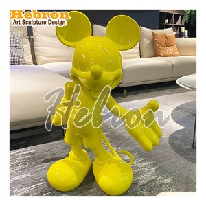 Escultura de Ratón Personalizada de Estilo <span class=keywords><strong>Pop</strong></span> Art, Estatua de <span class=keywords><strong>Mickey</strong></span> en Fibra de Vidrio, Escultura de Resina para Jardín con Diseño de Dibujos Animados - Product Image 1
