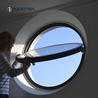 Ventana Circular de Aluminio, Ventana Redonda Vertical Pivotante de Aluminio
