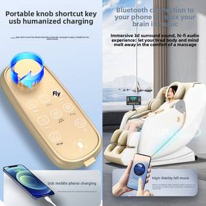 Jade-Stein-Massagestuhl Ganzkörper-Airbags Feste Rotierende Kugeln U-förmiges Kissen Oberschenkel-Bein-Fuß-Roller Heizung Bluetooth KI-Sprachsteuerung - Product Image 5