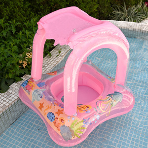 Flotador Inflable para Bebé ABC con Sombrilla 60x60x58cm Diseño de Dibujos Animados para Uso en Piscina Infantil - Product Image 1