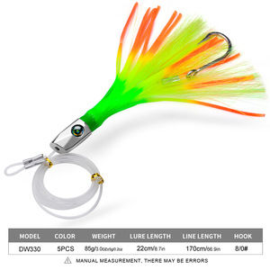 Esca Artificiale Biomimetica da Traina 22cm (8.7 pollici), 85g, con Testa in Metallo e Tentacoli Morbidi a Forma di Polpo/<span class=keywords><strong>Calamaro</strong></span> per la Pesca in Mare - Product Image 3