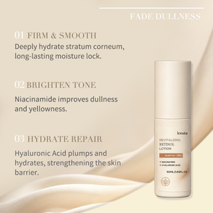 Lotion revitalisante au rétinol 50ml, rétinol, niacinamide, acide hyaluronique, anti-âge, atténue les ridules, éclaircit la peau, vente en gros OEM - Product Image 4
