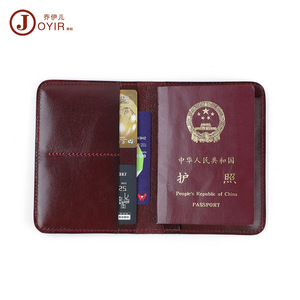 Joyir Porta pasaportes de cuero genuino, cartera multifuncional para documentos, unisex, color sólido, K075 - Product Image 4
