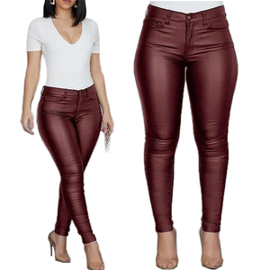 Leggings taille haute en <span class=keywords><strong>cuir</strong></span> PU pour femmes, pantalons extensibles en similicuir pour club, décontractés <span class=keywords><strong>ou</strong></span> sorties nocturnes - Product Image 2