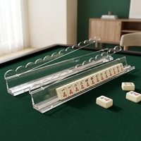 Support magnétique transparent en acrylique pour tuiles de mahjong, règle de placement magnétique, organisateur de jeu transparent pour 4 joueurs