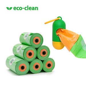 Eco-Clean personalizzato bicolore segnale cane cacca sacchetto dei rifiuti 2 colore (arancione verde) con dispenser Design semplice plastica Eco-friendly - Product Image 1