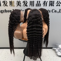 Wig Rambut Asli Vietnam Deep Wave Curly Tanpa Lem HD Invisible Lace Frontal untuk Wanita Kulit Hitam, Wig Rambut Manusia Pre Plucked dari Vendor Wig