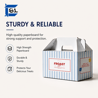 Boîte cadeau de luxe personnalisée pour gâteaux avec poignée pliable, en carton, pour boulangeries et solutions de présentation en magasin.