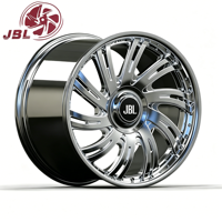 Jantes monobloc monoblocées en alliage d'aluminium forgé 16-24 pouces chromées multi-rayons à déport profond avec lèvre rivetée, luxe, pour rétrofit, 25 mm, neuves