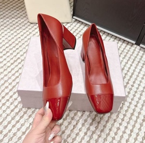 Classic style luxury leather square-toe platform high-<b>heeled</b> shoes, luxurious <b>red</b> party and gathering high-<b>heeled</b> shoes - Product Image 3