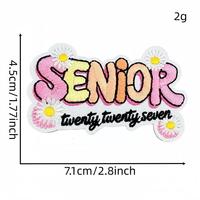Patchs brodés de qualité supérieure pour la promotion 2027, assortiment de motifs thermocollants pour vêtements et chapeaux de remise des diplômes