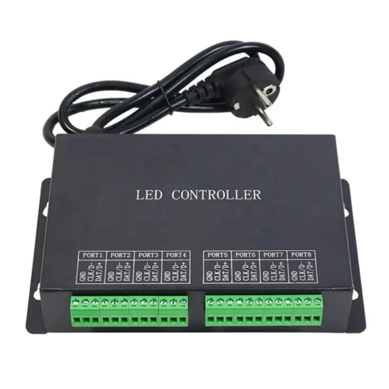 H801RC LED 8 port kontroler drive maks 8192 piksel terhubung ke PC atau pengontrol master pengontrol Slave port RJ45