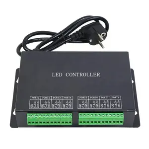 H801RC发光二极管8端口控制器驱动最大8192像素连接到电脑或主控制器RJ45端口发光二极管从控制器