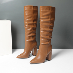 WETKISS 2020 Latest Design Stylish Women <strong>Slouch</strong> <strong>Boots</strong> Shoes 10cm High Thick Heel <strong>Boots</strong> Long Tube Knee HIgh <strong>Boots</strong> Wholesale - Product Image 3