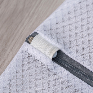 Modern Minimalist Laundry Bag Mesh Zippered Rectangle Clothing Organizer For Bathroom Use - Product Image 3