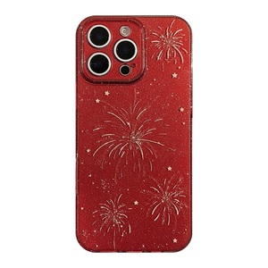 <span class=keywords><strong>Coque</strong></span> de protection pour téléphone portable en TPU <span class=keywords><strong>rouge</strong></span> scintillant avec motif feux d'artifice du Nouvel An pour <span class=keywords><strong>iPhone</strong></span> 17 16 15 14 13 12 <span class=keywords><strong>11</strong></span> Pro Max - Product Image 1