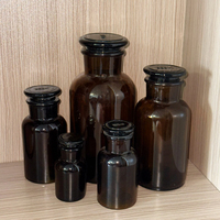 Amber Wide Mouth Chemical Lab Glass 30ml-1000ml Pharma Reactif Flacon de médicament avec bouchon en verre pour emballage