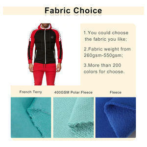 Survêtement d'entraînement d'hiver personnalisé, pantalon de jogging à capuche zippé de style sportif avec patchs de broderie, impression de conception privée - Product Image 2