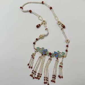 बुबशेंगेलियन कमल पेलेंट हार-ट्रेंडी फिगारो श्रृंखला एगेट पत्थर विंटेज डिजाइन सांस्कृतिक आकर्षण उपहार - Product Image 1