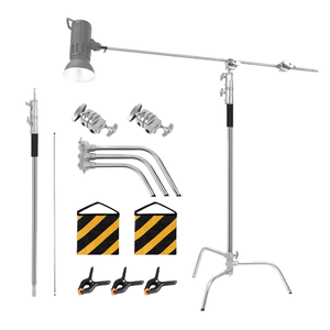 Thép Không Gỉ Chuyên Nghiệp C-Đứng Ánh Sáng Đứng Photo Studio Nhiệm Vụ Nặng Nề Xách Tay 15Kg Tải Công Suất - Product Image 1