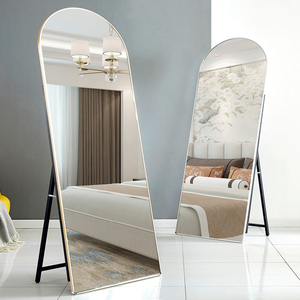 Grande Specchio da Terra in Vetro con Cornice Illuminata per Arredo Bagno, Design Industriale - Product Image 3