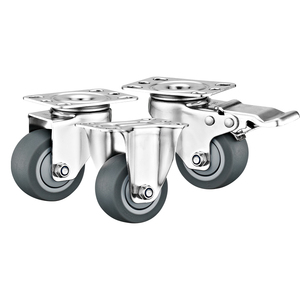 Roulettes pivotantes Jinzuan en acier inoxydable de petite taille, légères, de 1,5, 2 et 3 pouces - Roue en TPR pour équipements industriels et meubles - Product Image 4