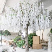 Fleur de glycine suspendue en plastique, rose, cerisier en fleurs, pour événements, décoration de plafond
