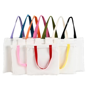 Custom Logo Printed Cotton <b>Canvas</b> Bag Double Handle Open Style Printable Promotional Tote Bag - Product Image 1