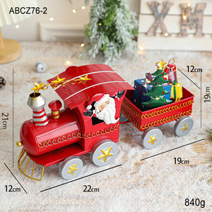 Santa Claus Snowman <b>Christmas</b> Ornament Training <b>Christmas</b> Sleigh Metal <b>Christmas</b> Train Decoration - Product Image 5