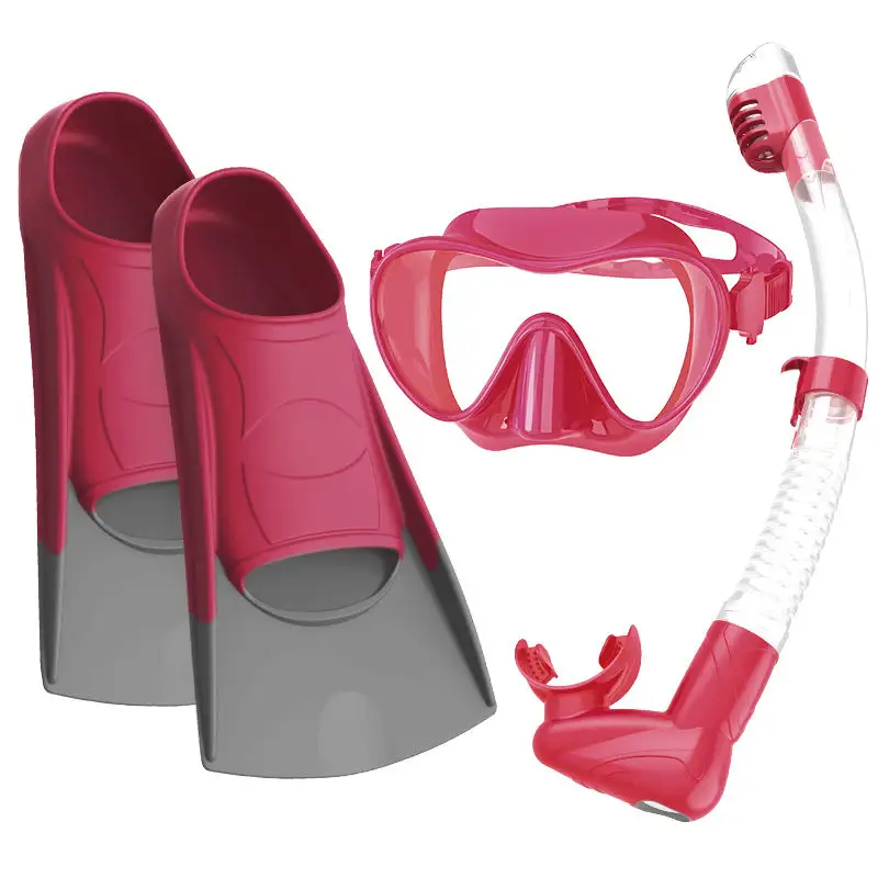 Factory Directly Selling Diving Snorkeling Equipment Snorkel Set Dry Top Anti Fog Diving Mask Snorkel set with Silicone fins