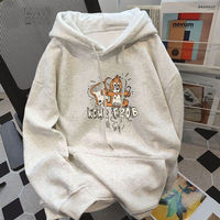 Kain Katun 100% Tom  Sweatshirt Berkerudung Motif Kartun Lucu untuk Pria dengan Fleece Tebal Longgar Musim Gugur Musim Dingin