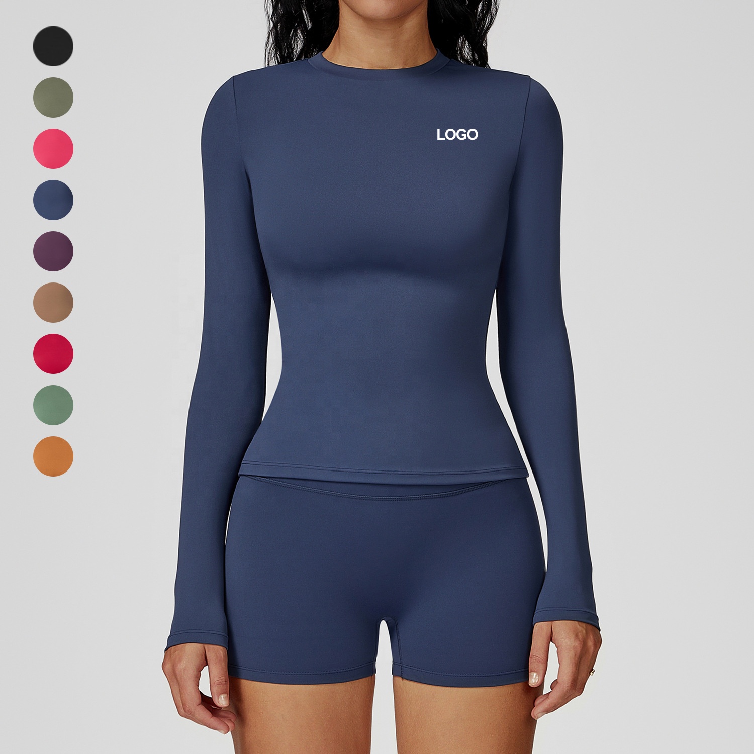 Women's Slim Fit Compression Shirt Breathable Long Sleeve Workout Tops Athletic Baselayer Quick Dry Gym Yoga Running T-Shirt