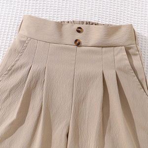 Veste et short d'été à manches courtes et col en V pour filles, motif solide pour fêtes et anniversaires, robe de princesse pour enfants, nouveauté 2025 - Product Image 5