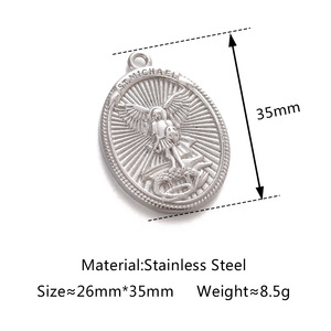 Jingxiangs nuevo Retro y acero inoxidable Jesús collar escudo <span class=keywords><strong>Caballero</strong></span> accesorio DIY colgante para hombre - Product Image 2