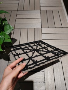 Tuiles <span class=keywords><strong>de</strong></span> terrasse en bois composite à emboîtement 12-12 pouces, tuiles WPC à faire soi-même, imperméables, pour sols extérieurs, patio, jardin, terrasse - Product Image 5