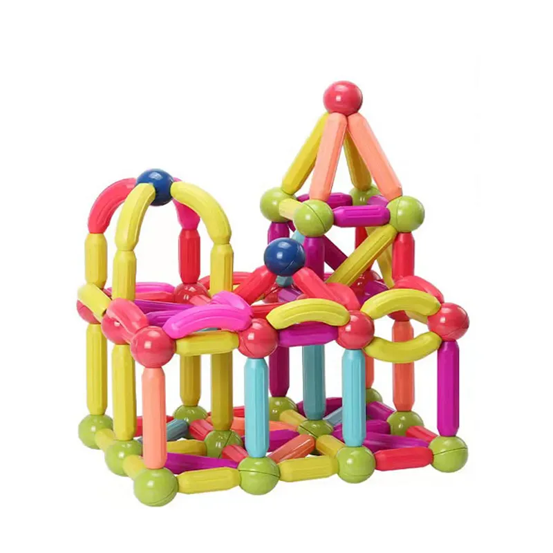 25PCS 3D Magnet safest colorful Stick and Rods Set Kids Creative Flexible Magnetic Building Sticks And Balls blocks Educational