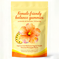 Gummies Probiotiques Équilibre Féminin Premium Personnalisées pour Femmes, Supplément de Vitamine C, Gummies Probiotiques Équilibre du pH