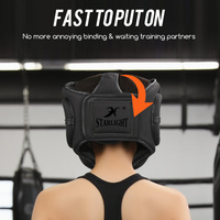 Casque de protection en cuir PU de haute qualité pour adultes unisexe, adapté au kickboxing et à la lutte