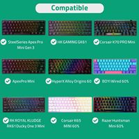 Tas Travel Cangkang Keras untuk Keyboard Mekanik SteelSeries Apex Pro Mini/Apex 9 Mini Baru, HyperX Alloy Origins 60, F75 Pro