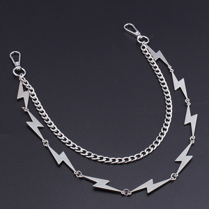 Chaîne de taille Yueli Lightning Bolt Triangle en alliage de zinc, design géométrique multicouche, unisexe, style punk hip-hop, chaîne de corps tendance pour le quotidien - Product Image 2