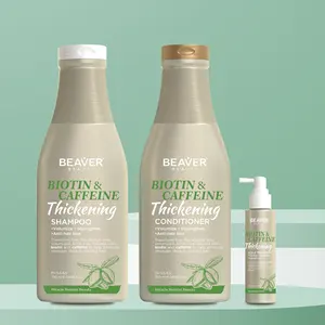 Juego de champú y acondicionador espesante con cafeína y biotina de Beaver para fortalecer el volumen, nutrir el cabello, champú para el crecimiento anticaída del cabello