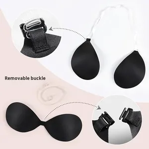 Strapless <strong>Bra</strong> <strong>Small</strong> <strong>Breasts</strong> Enhancement Anti-Exposure Solid Pattern Seamless <strong>Bra</strong> for Wedding Dresses Wedding Invisible <strong>Bra</strong> - Product Image 2