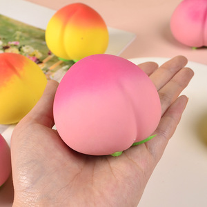 High Quality Eco-friendly Simulation Pink Peach Yellow Peach Shape Soft <b>Squeezing</b> Stress Relief Toys for Kids Boys and Girls - Product Image 3