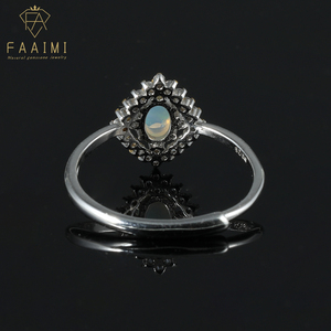 S925 Sterling Silver Nhẫn 100% Đá Quý Tự Nhiên <span class=keywords><strong>Opal</strong></span> Thạch Anh Tím <span class=keywords><strong>Citrine</strong></span> Topaz Garnet Có Thể Điều Chỉnh Đá Nhẫn Đối với Phụ Nữ Đồ Trang Sức - Product Image 5