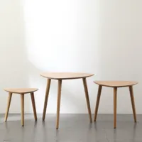 Biaodian मेसा डे कैफे डिजाइन कमरे में रहने वाले फ़र्नीचर नॉर्डिक आधुनिक लकड़ी घोंसले के शिकार 3 टुकड़ा कॉफी टेबल सेट